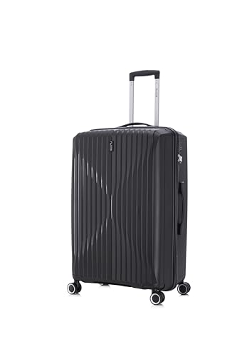 CELIMS - Valise Grande 75 cm en Polypropylène | Grande Capacité 23 kg | Serrure TSA | 8 roulettes 360 | Noir
