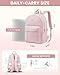 LOVEVOOK Cute Pink Backpack for Women Work Travel, Lightweight Puffy Quilted Bookbag, Teacher Laptop Backpack Purse Laptop Bag Computer Backpack, Waterproof Casual Daypack, 15.6 Inch
