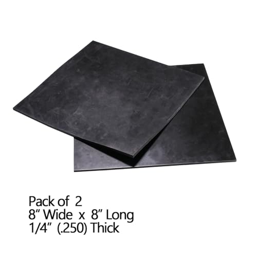 NABOWAN Solid Rubber Sheets,Strips,Rolls 1/4" (.250") Thick x 8" Wide x 8" Long (Pack of 2) Neoprene Rubber, Perfect for DIY Gasket Material, Sealing, Liner, Shield, Padding, Mat