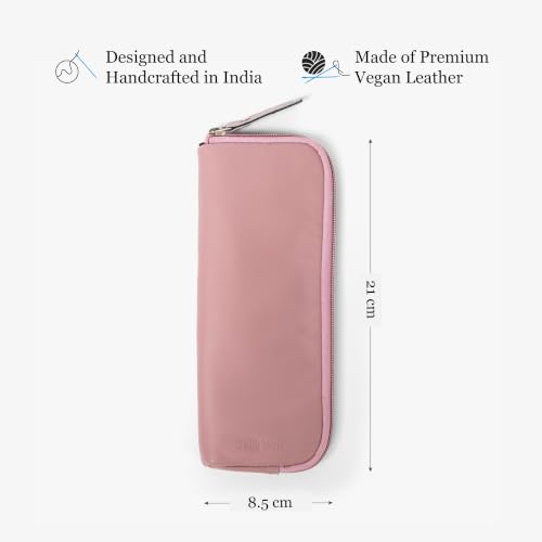 Image of Bellblock Premium Stationery & Pencil Pouch | Aesthetic Pencil Case for School, Office | Portable Pouch for Stationery | Compact Pen Pouch | Vegan Leather (Spring Lilac)