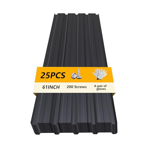HDSTORZON Metal Roof Panels, Galvanized Steel Roofing Sheets, Anti-Rust & UV-Resistant, Lightweight Yet Sturdy, Metal Roofing Panels for Barns, Garages, Patios, Industrial Use (25, 61