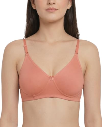Image of Brida Monica Women's Wide Strap Bra - Soft Hosiery Cotton, Non-Padded, Wireless, Seamless Full Coverage T-Shirt Bra
