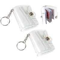 VOMZIKL Llaveros de Mini Álbum de Fotos, 2 Piezas Llaveros de Álbum de Fotos de 2 Pulgadas, Mini Álbumes de Fotos con Llavero, Portatarjetas