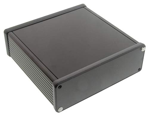 1455T1602BK - Metal Enclosure, 1455 Series, Extruded, Plastic End Panels, Small, Extruded Aluminium, 51.5 mm (Pack of 2) (1455T1602BK)