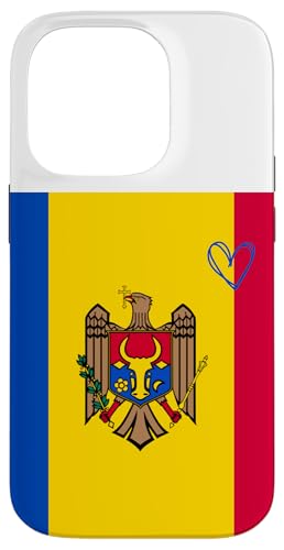 モルドバ国旗 モルドバハート 誇り高き遺産 ナショナルデー スマホケース iPhone 14 Pro 用