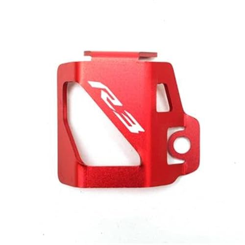 Protector de depósito de frenos YZF-R3 rojo que resguarda el líquido delantero y trasero de tu moto