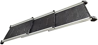 TOPWAY Dog Pet Aluminium Telescopic Car Van Tri-Fold Ramp Anti- Slip Surface, Portable & Adjustable 71cm - 156cm, 150 lbs Weight capacity
