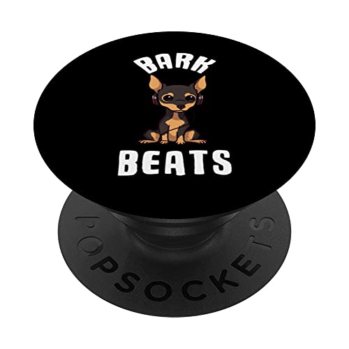Miniatura Pinscher Bark Beats Funny Dog Music PopSockets PopGrip Intercambiable