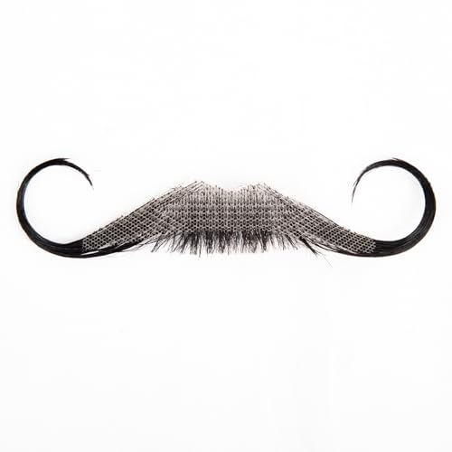 Fake Mustache Human Hair Beard DROPS TO (works on Natural Black-01-Natural Black) - image 6