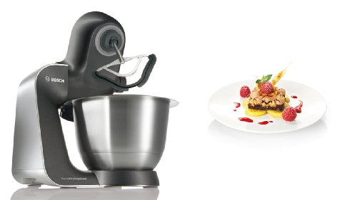 Bosch MUM57810 Küchenmaschine Home Professional mit Edelstahl-Rührschüssel, 900 Watt