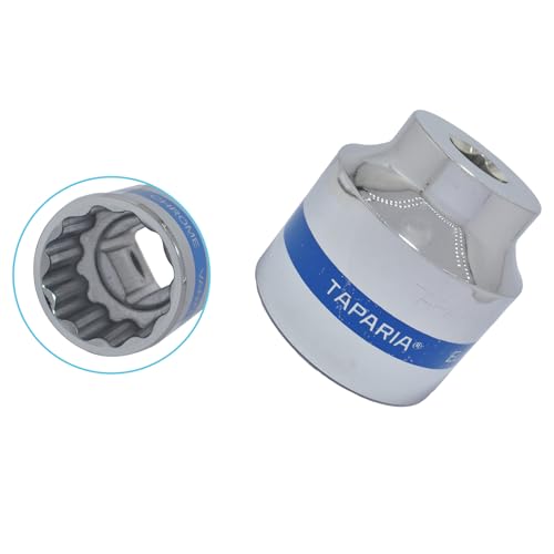 Image of TAPARIA Socket made of Chrome Vanadium Steel 6 Point Deep /Long Socket (Silver), C65 of 3 /4 inch (19mm) Square drive size, Suitable for Automobile, Industrial, Fabrication, Professional & Home Use