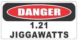3pcs Danger 1.21 jiggawatts funny hard hat/helmet stickers