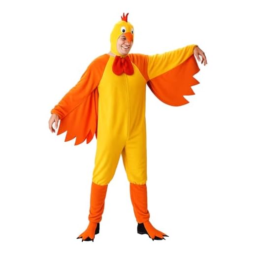 Foxxeo 10232 | Hühnerkostüm Erwachsene gelb Huhn Hahn für Herren Damen Herrenkostüm M - XXL, Größe:XXL