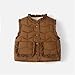 Girl Ruffle Puffer Vest Kids Winter Warm Fashion Outerwear Casual Sleeveless Button Down Jacket with Pockets