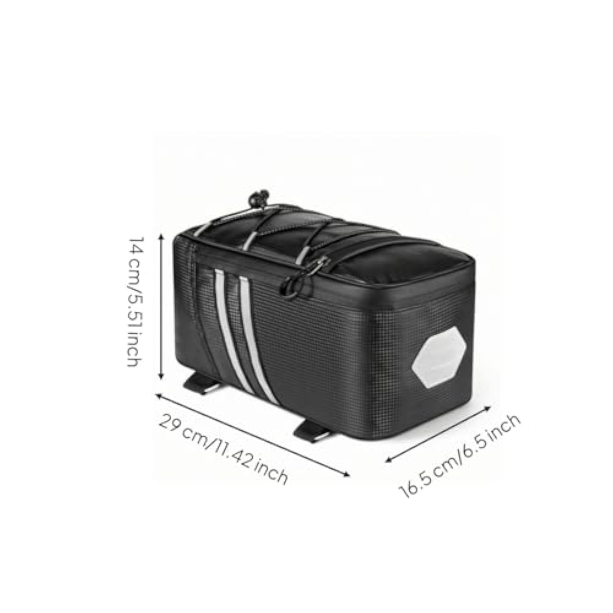 Reflective Black Rear Cargo Bag for Electric Bicycles