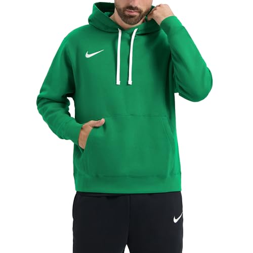 Nike Flc Park20 Felpa con Cappuccio, Pine Green/White/White, S Uomo