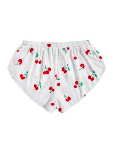 Image of MakeMeChic Women's Pajama Bottoms Floral Print Tie Front Micro Short Side Slit Summer Lounge Shorts