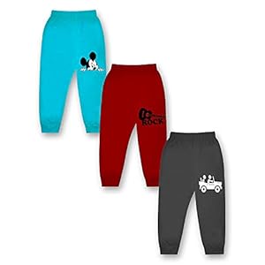 Kidbee Boys & Girls Soft Track/Joggers Pants (Multicolor (Pack of 3), 4-5 Years)