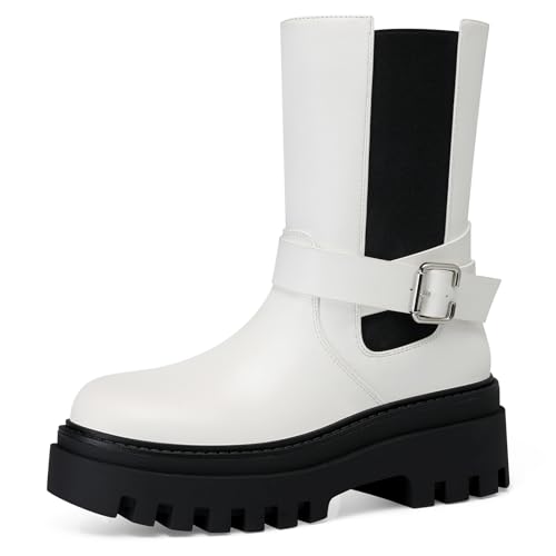 Women Chelsea Ankle Boots: 2.48 In Platform, Comfortable Short Booties with Side Zipper, 2025 Fall Winter Fashion Boot for Daywear, Work, Office, Weekend, Vacation, Travel