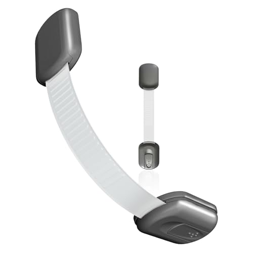 SKYLA HOMES Cabinet Strap Locks for Baby Proofing, 2 Pack, Metallic Gray