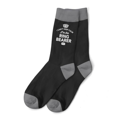 Ring Bearer Wedding Day Socks Gift Mens Funny Present Keepsake for Drinking Stag Party Do Size 6-11 (UK Alpha One Size Regular Regular Black (HT))