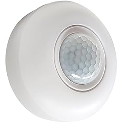 Sensor Volumetrico Sensor de Movimiento PIR, Detector Sensor de Movimiento de Superficie en Techo 360º, Alcance 6m, AC 110-240V. Sensor de Infrarrojos