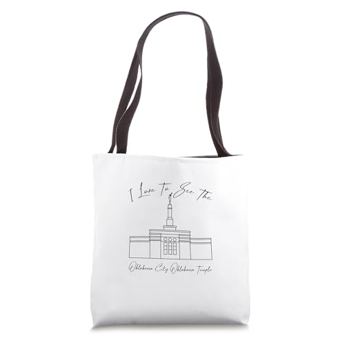 Oklahoma City OK Temple Calligraphy Tote Bag
