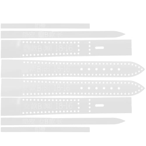 Garneck Pochoirs en Acrylique Transparent Modèle Simple et Délicat Lot de 8 Facile à Utiliser pour Bracelet de Montre pour de Bracelets en Cuir