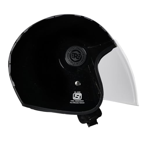 Image of Royal Enfield Copter of Solid ID ABS GL BLK XL62 Helmet | Certification: ISI & DOT | Type: Open Face | Material: ABS