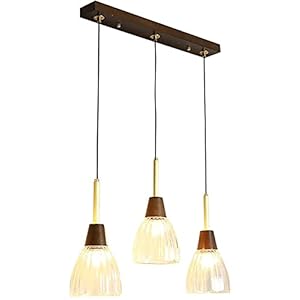 GaLon Walnut Wood Suspension.Kroonluchter met drie glazen.Suspensielamp met lichtbron E27 (zonder gloeilamp).Armaturen…