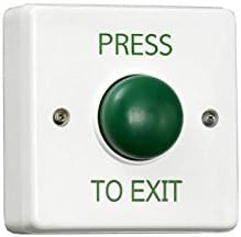 RGL EBGB01P Standard white Plastic button surface mounted with green domed button - Press to Exit