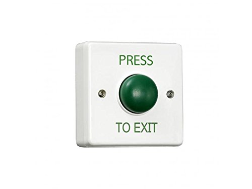 RGL EBGB01P Standard white Plastic button surface mounted with green domed button - Press to Exit