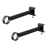 山崎実業(Yamazaki) 鴨居 室内 物干し ポールホルダー 奥行ワイド ブラック W4×D23.7×H5～6.5cm(1つあたり・調節ネジ含む) タワー tower 室内干し 扉やカーテンにあたらない 鴨居にネジで固定 1587