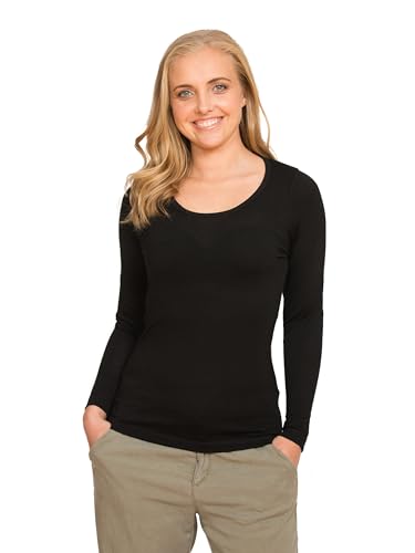 100% Pure Merino Wool - Long Sleeve Thermal Top - New Zealand Made - Warm & Comfortable Scoop Neck Slim Fit Base Layer