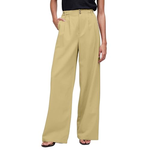 Wide Leg Dress Pants for Women High Waisted Business Casual Pants Baggy Comfy Office Work Pants Trousers with Pockets