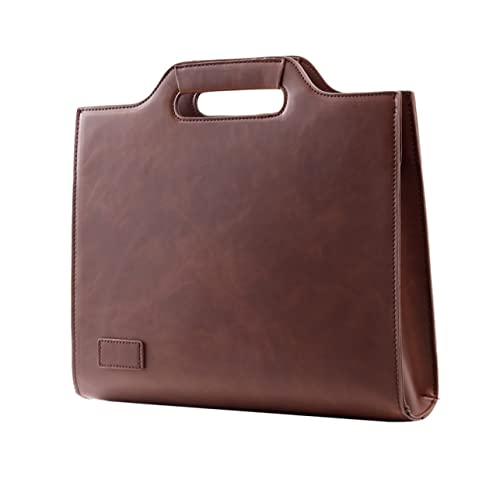 Uonlytech Vintage Pu Briefcase for Men Document Bag Retro Messenger Bag for Work Travel and Leisure Activities Durable and Stylish Design