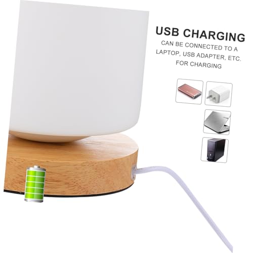 Lámpara de mesa cilindro LED con carga USB y control táctil miniatura 3