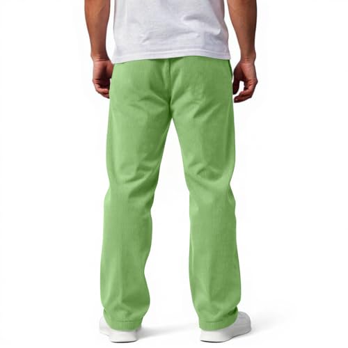 WANZZXCSL Mens Casual Corduroy Pants Drawstring Baggy Elastic Waist Sweatpants Lightweight Loose Fit Pant with Pockets2