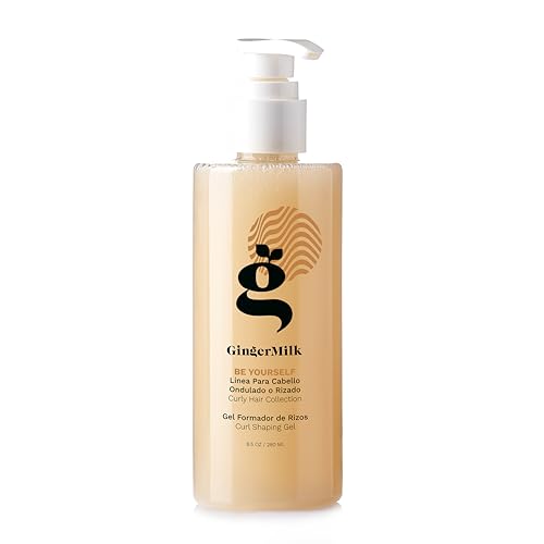 Ginger Milk Curly Defining Gel for Curly, Wavy, and Coily Hair - Hydrates, Defines, and Shines | Natural Curl Enhancer Be Yourself 8.5oz