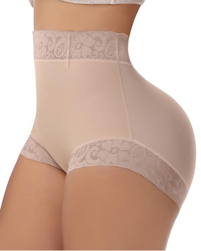 Image of SHAPSHE Butt Lifter Shapewear Panties for Women, High-Waist Tummy Control | Double-Layer Tummy Panel | 4 Flexible Waist Stays | Unpadded Butt Contour | Breathable Mesh Back | Lace-Trimmed Leg Openings
