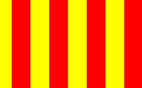 Striped Red Yellow Flag 3ft x 2ft Medium - 100% Polyester - Metal Eyelets - Double Stitched
