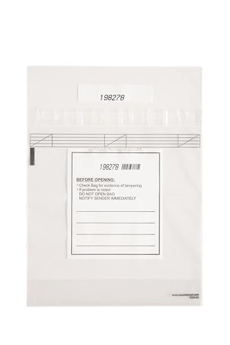 US PACK SMART Clear Bank Deposit Bags 8.5"x8" 100-pack | Secure Bank Cash Transmittal Envelopes for Cash, Coins, Credit Cards, Checks, and More | Numbered, Self-Sealing, and Permanent Adhesive