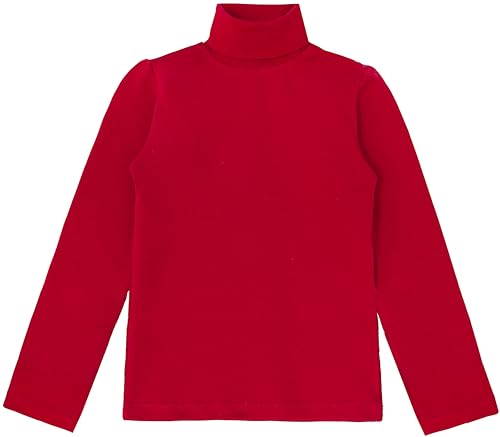 Image of Lilax Girls' Basic Long Sleeve Turtleneck Cotton T-Shirt