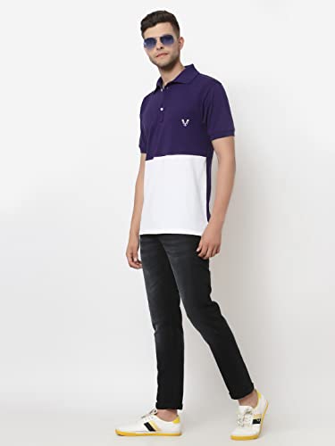 Image of UZARUS Mens Solid Cotton Regular Fit Polo T-Shirt