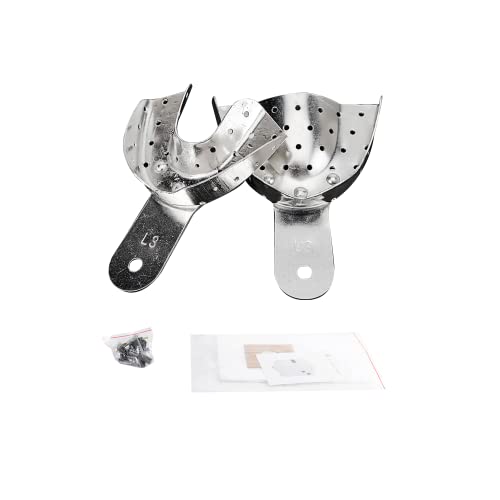 SDent® TUV CE 2 Pairs Aluminium Alloy Impression Tray with Holes Full Mouth 1 UP + 1 Lower Large