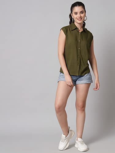 Image of FUNDAY FASHION Women's Rayon Blend Regular Fit Solid Casual Sleevesless Shirt (Pack of 2)