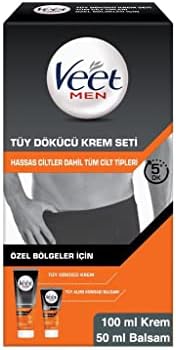Veet Men Özel Bölgeler İçin Krem & Balsam Tüy Dökücü Krem Seti 100 + 50 ml — Amazon ürün görseli