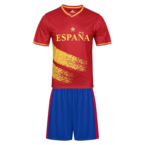 2026 Football Coupe Enfants T-Shirts & Shorts Ensemble Fans de Football Sport Casual Drapeau National Impression Garçons Filles Adolescent Séchage Rapide...