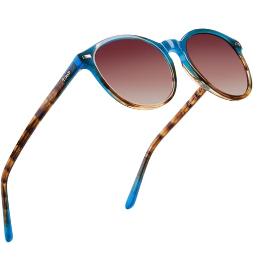 DUCO Retro Round Polarized Sunglasses