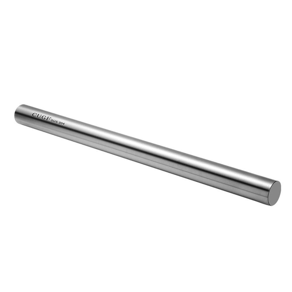 Nudelholz Nudelholz aus Edelstahl for Zuhause, Backutensilien (Color : Silver, Size : 45cm)